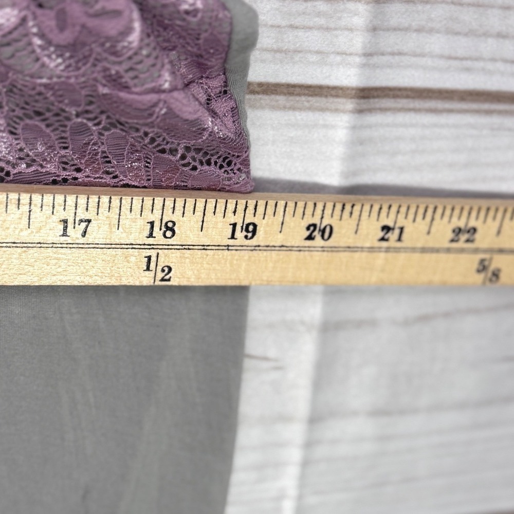 Maacie Womens XXL Maternity Nursing Nightgown Grey Mauve Lace Racerback - Picture 4 of 4